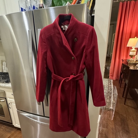 Hobbs London Asher Coat Vermillion Red Size 8 - Picture 5 of 7